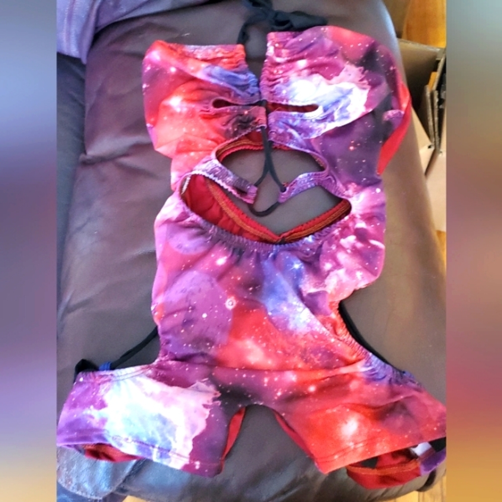 Exotic Dance Wear- bartender- Stripper Outfits S fireworks colors